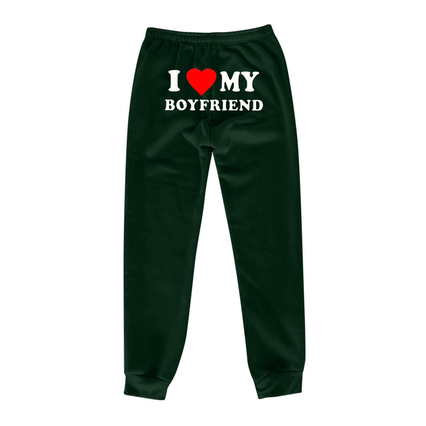 Pantalon imprimé I Love MY BOYFRIEND, pantalon de survêtement décontracté pour hommes et femmes, pantalon de sport