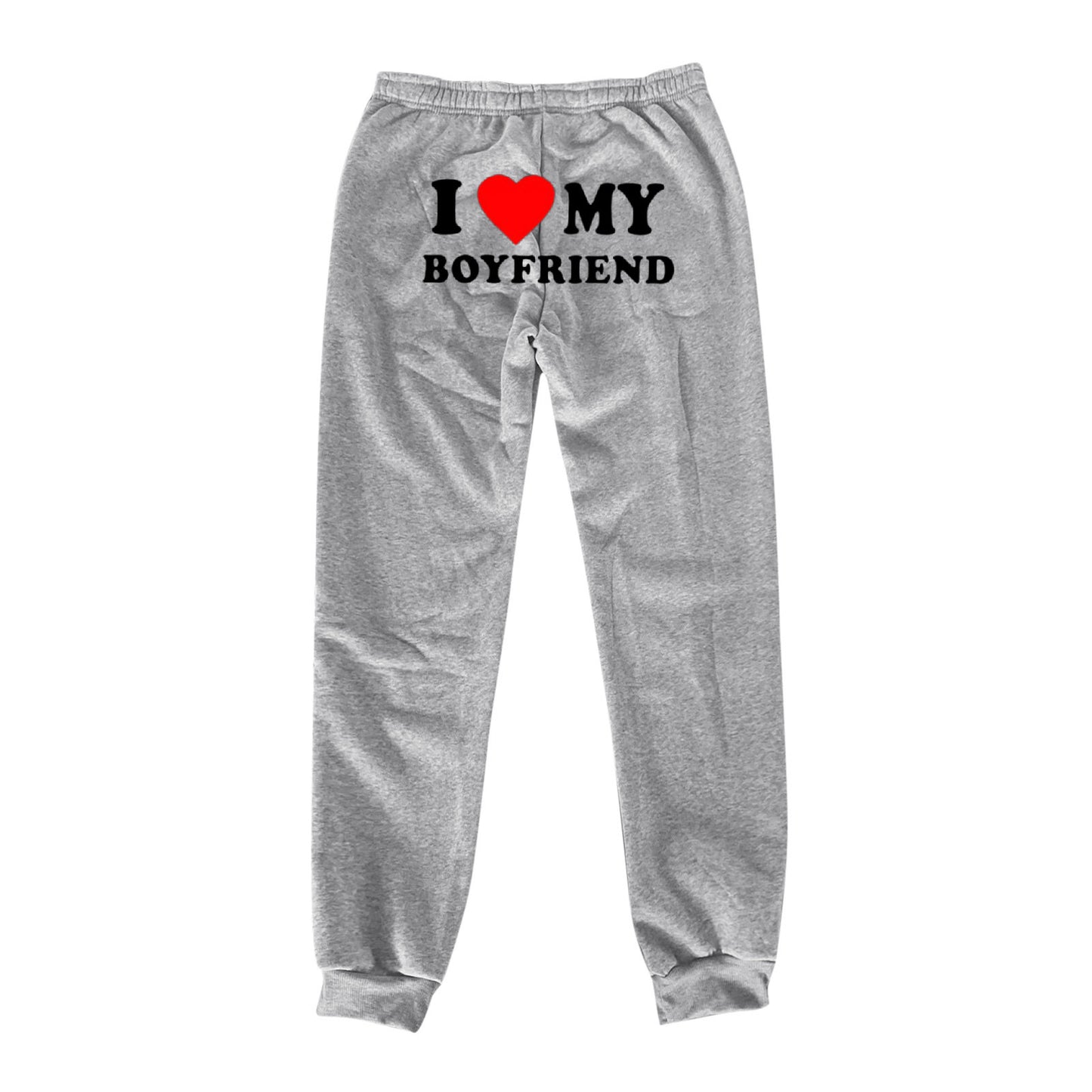 Pantalon imprimé I Love MY BOYFRIEND, pantalon de survêtement décontracté pour hommes et femmes, pantalon de sport