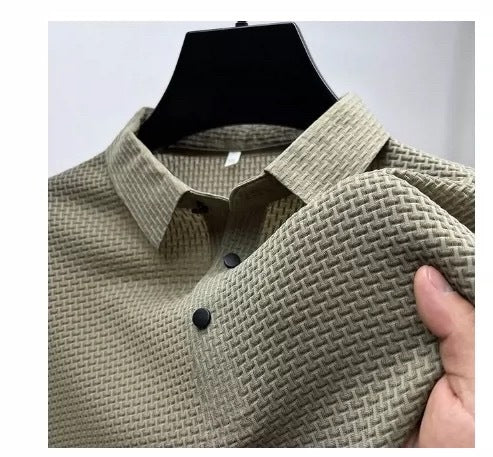 T-shirt à manches courtes en maille de soie glacée pour hommes