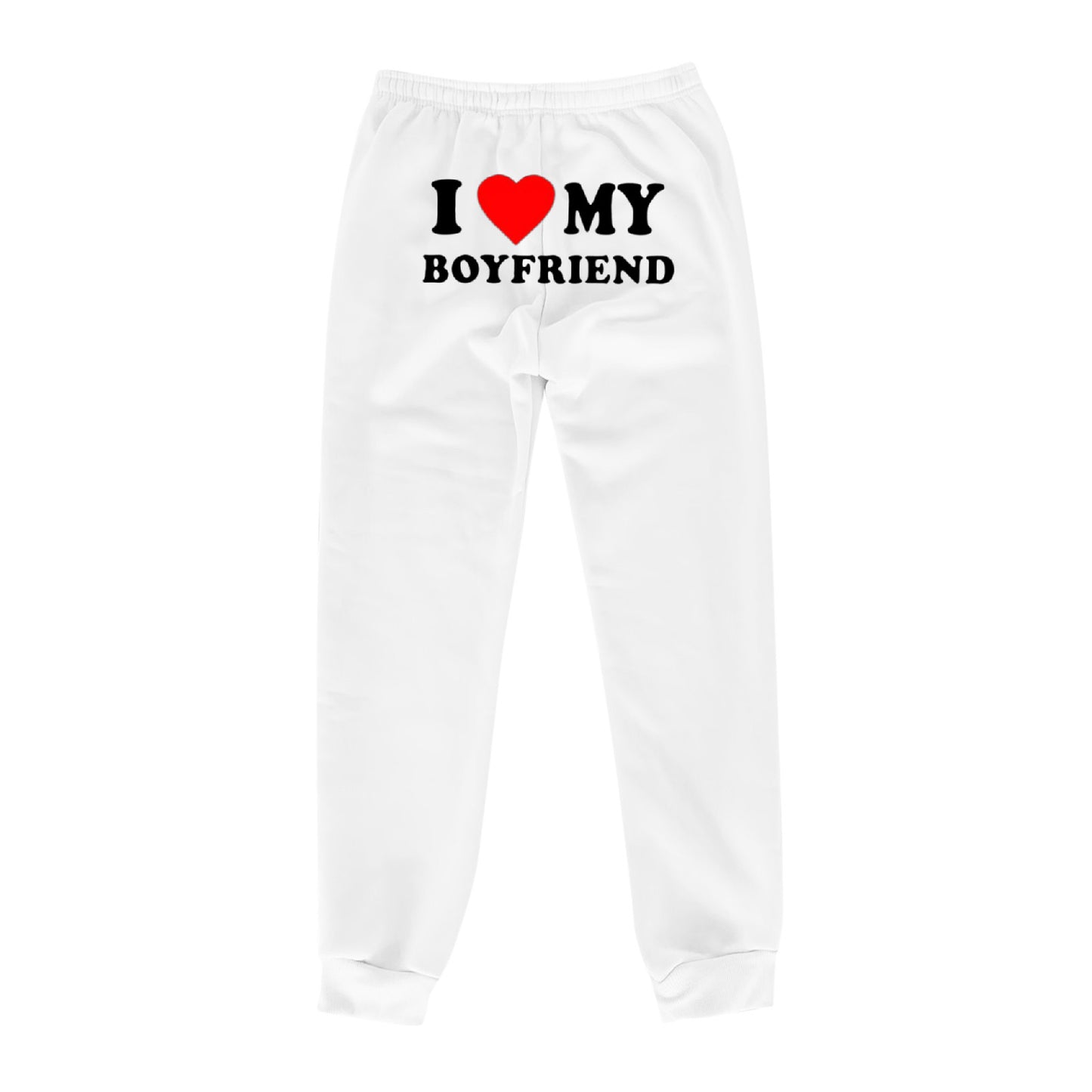 Pantalon imprimé I Love MY BOYFRIEND, pantalon de survêtement décontracté pour hommes et femmes, pantalon de sport