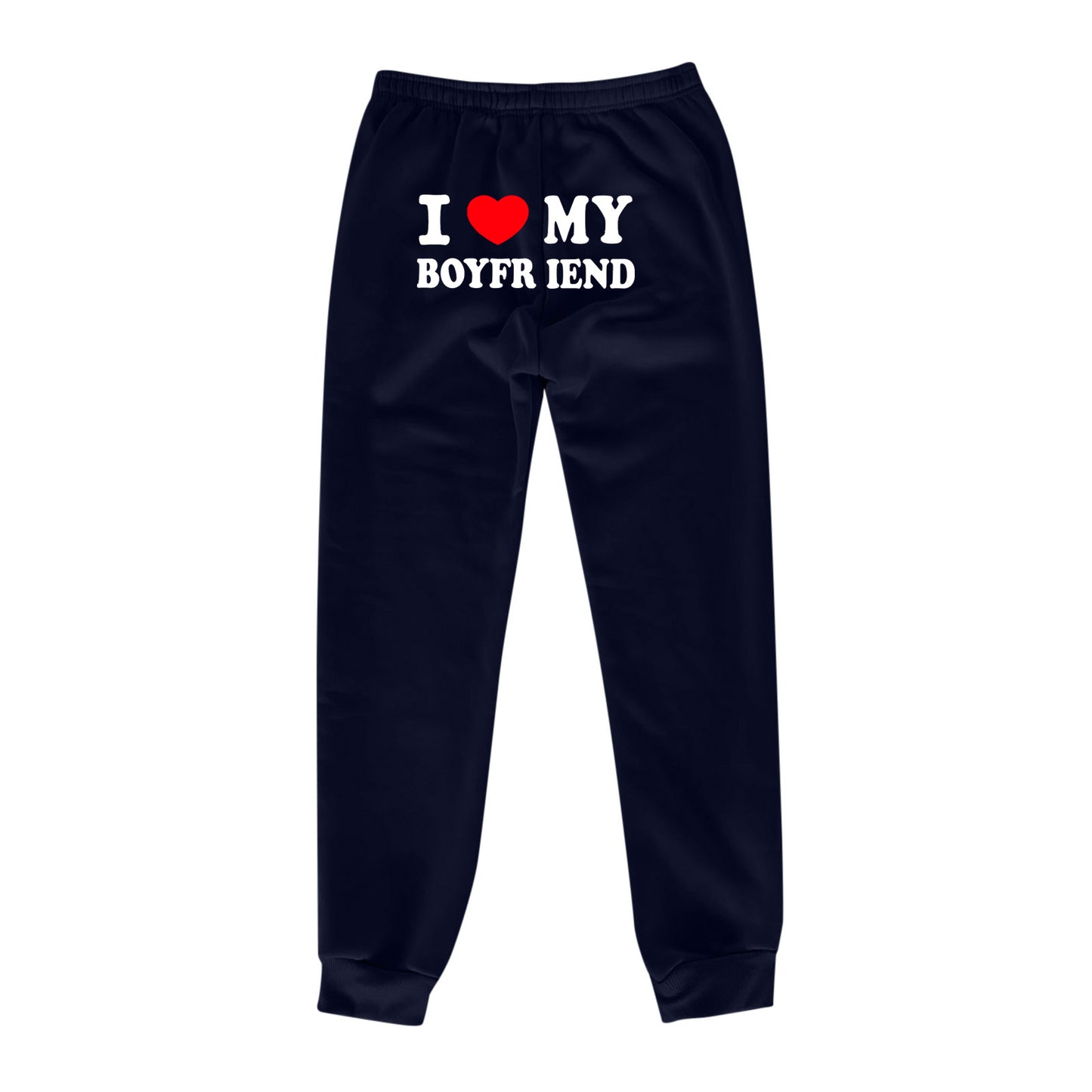 Pantalon imprimé I Love MY BOYFRIEND, pantalon de survêtement décontracté pour hommes et femmes, pantalon de sport