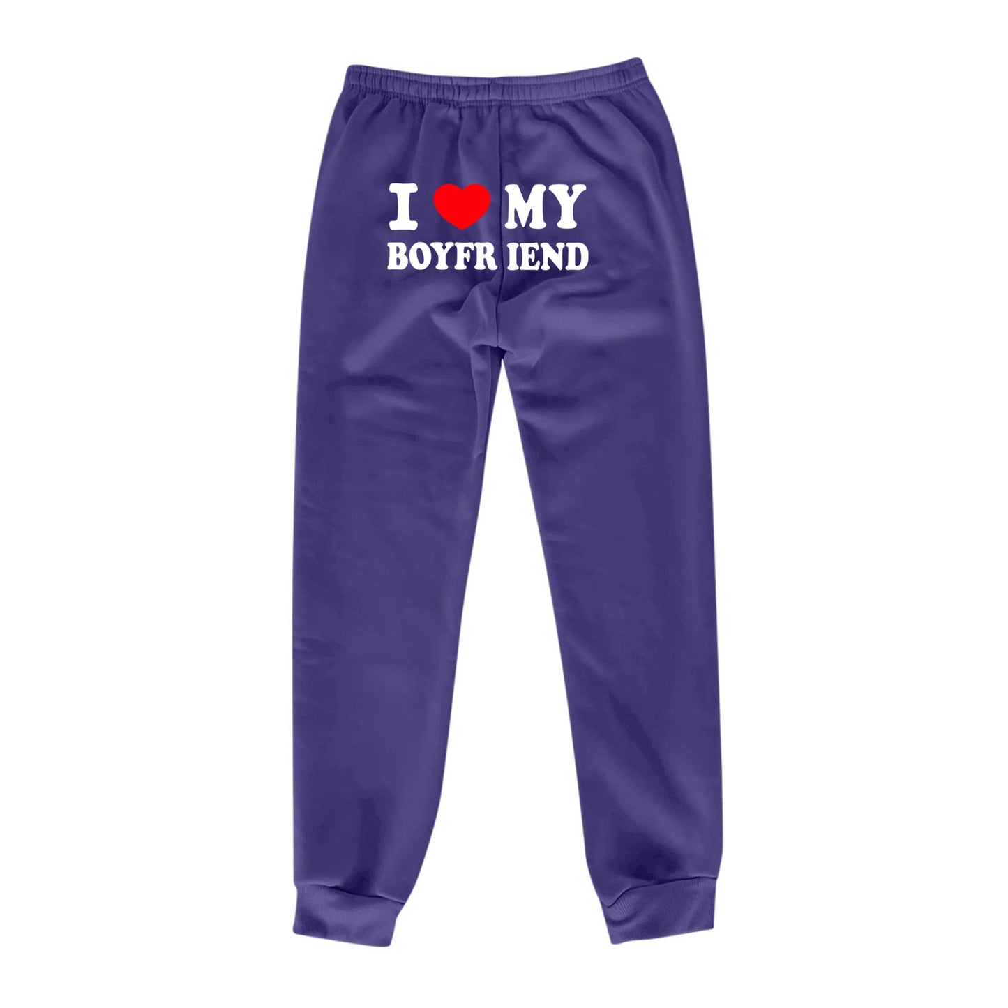 Pantalon imprimé I Love MY BOYFRIEND, pantalon de survêtement décontracté pour hommes et femmes, pantalon de sport