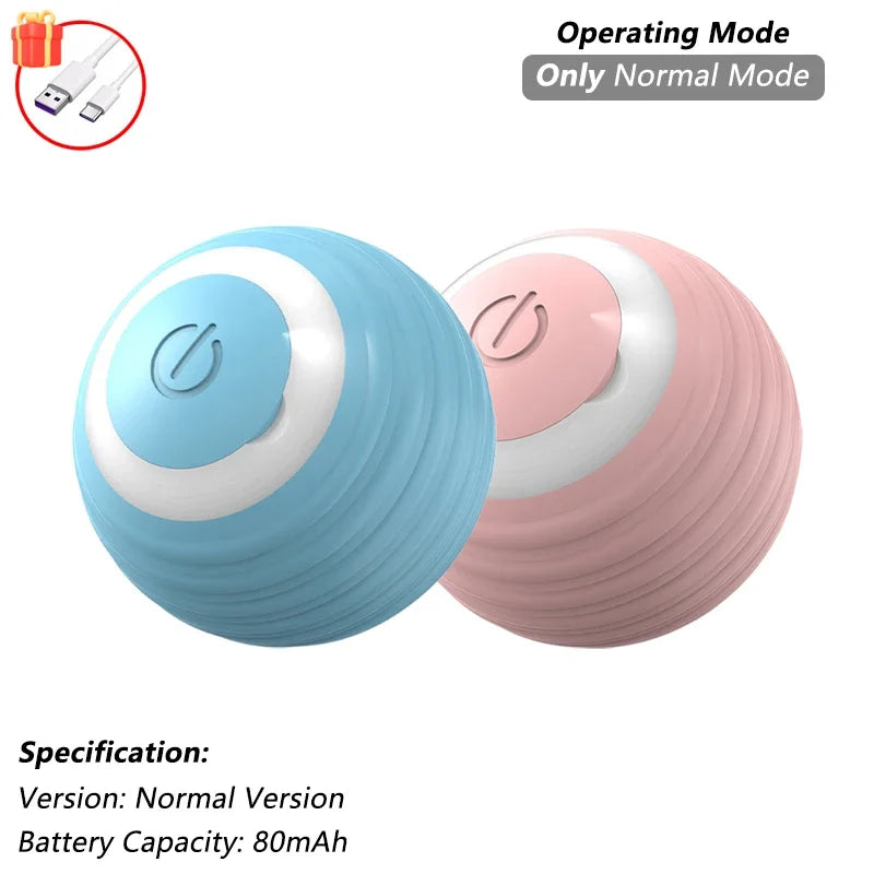 Two spherical devices, one blue and one pink, with USB cable icon and text on a white background.
