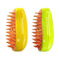 Two yellow and orange grooming tools on a white background