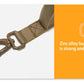 Zinc alloy buckle on a strap with an orange and white background