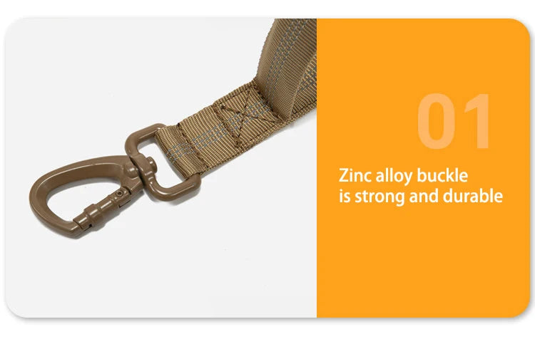 Zinc alloy buckle on a strap with an orange and white background