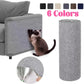 Cat interacting with a textured gray fabric roll, with color swatches above.