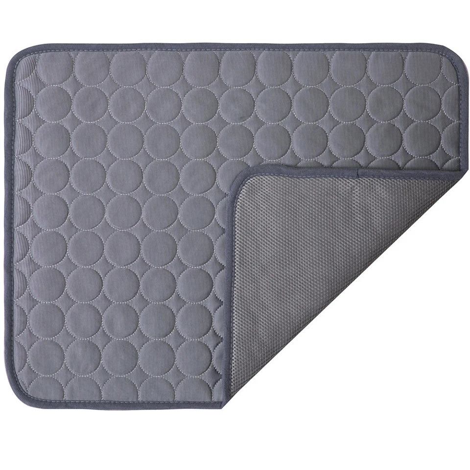 Gray textured mat with circular pattern on a white background