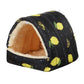 Pet bed with lemon pattern on a black background