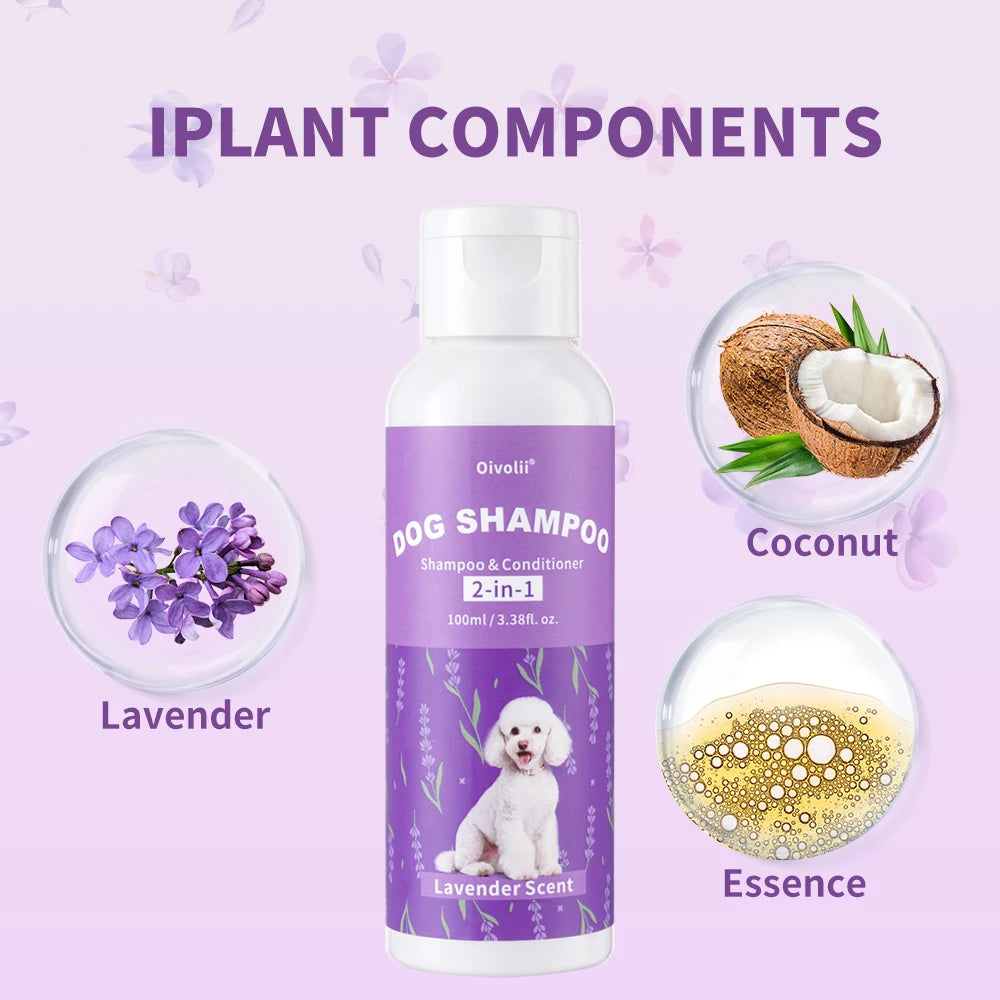 Dog Shampoo And Conditioner 2-in-1 Lavender Fragrance Cleansing Decontamination Refreshing Smooth Coat Soft Hair