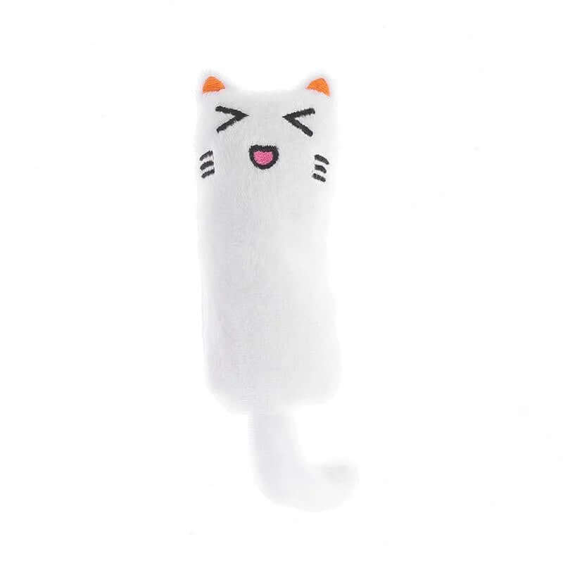 White sock with cat face design on a white background