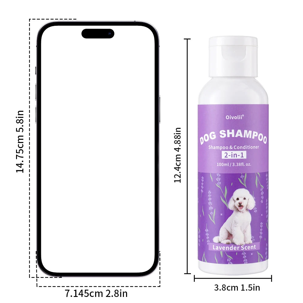 Dog Shampoo And Conditioner 2-in-1 Lavender Fragrance Cleansing Decontamination Refreshing Smooth Coat Soft Hair