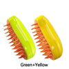 Two scalp massagers, one green and one yellow, on a white background.