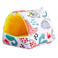 Pet bed with dinosaur pattern on a white background