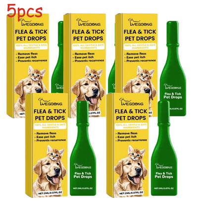 Cat Flea & Tick Treatment Drops - Fast-Acting Flea Lice Remover for Cats | Relieve Skin Itching | External Insect Repellent