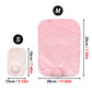Two pink plush toys with measurements labeled S and M on a white background