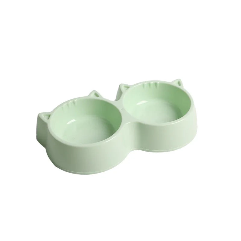 Cat Bowls Double Food Water Feeder Non-Slip Pet Feeding Dish Durable Pet Supplies