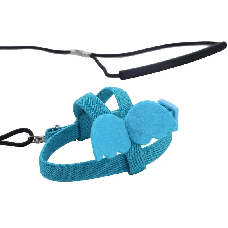 Blue eyeglass strap with floral design on a white background