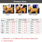 Product size chart for a dog coat with measurements in centimeters and inches.