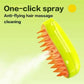 Hair massage and cleaning device with text on a green background