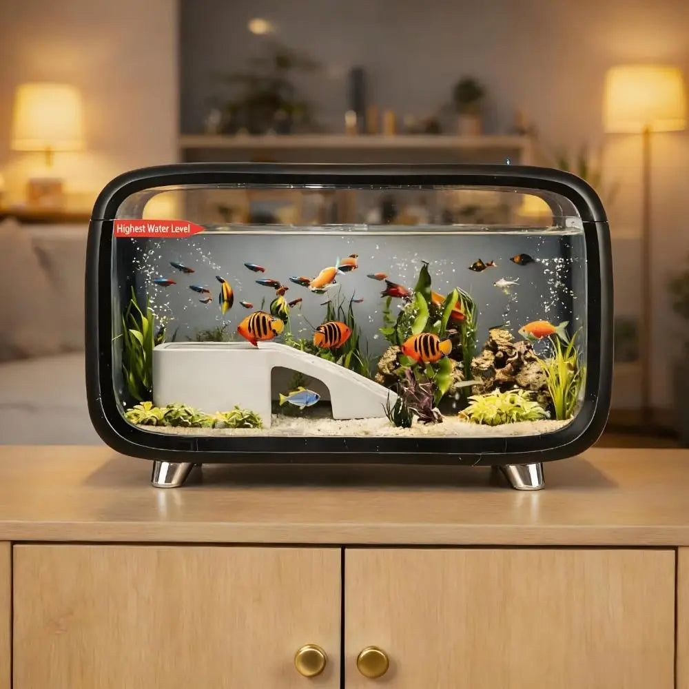 Durable Compact Aquarium Kit Transparent Drop Resistant Fish Tank Clear Viewing Desktop Aquarium Desktop