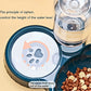 Pet water bottle with a siphon mechanism and food dish on a beige background