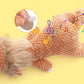 Plush toy with a music note and colorful notes on a yellow background