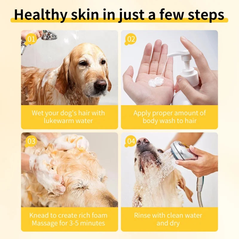 Dog Shampoo Conditioner Pet Bath Pet Shower Gel Soft General Bathing Supplies Sterilization Deodorant Fragrant Itching 500ML