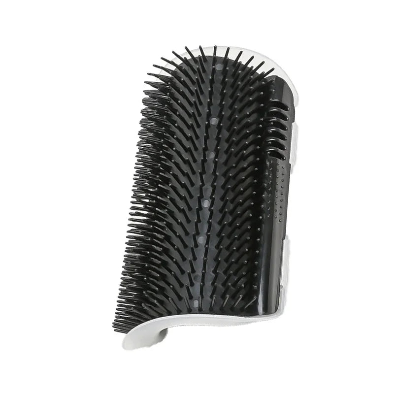 Black and white grooming brush on a white background