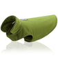 Green dog coat on a white background