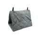 Gray pet hammock with quilted design on a white background