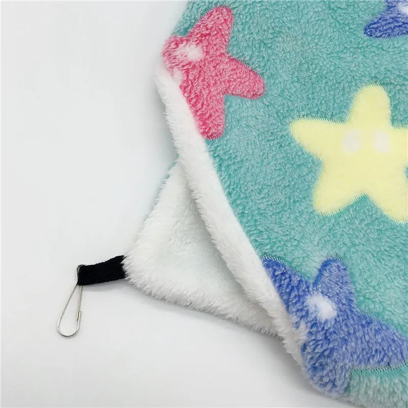 Plush blanket with star patterns on a white background
