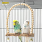 Wooden Bird Swings Training Toy with Hanging Bell for Cockatiels Parakeets Cage Accessories Birdcage Parrot Perch Stand Play Gym