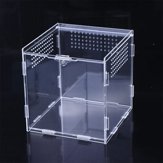 Terrarium Habitat Insect Spider Lizard Scorpion Feeding Cage Arboreal Enclosure Case Acrylic Transparent Reptile Breeding Box