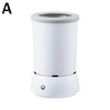 White cylindrical lamp with power symbol on a white background