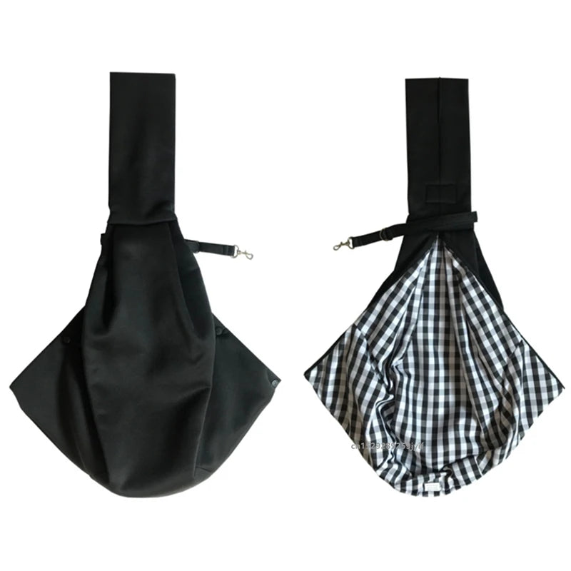 Black bag and checkered bag on a white background