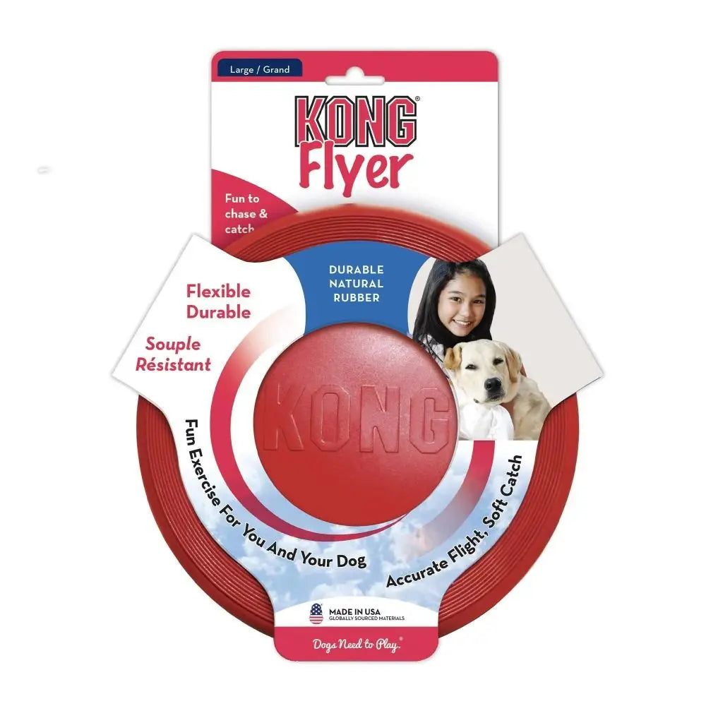 2024 Durable Kong Dog Toys Safer Healthy Activity Kong Flyer Rubber Outdoor Flying Disc