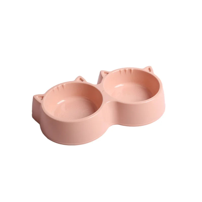 Cat Bowls Double Food Water Feeder Non-Slip Pet Feeding Dish Durable Pet Supplies