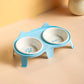 Ceramic Cat Bowl Double Bowl - Elevated Slanted Pet Food Water Bowls, High-Quality Kitten Feeding Drinking Bowls, Pet Supplies