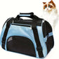 Pet carrier with a cat on a white background