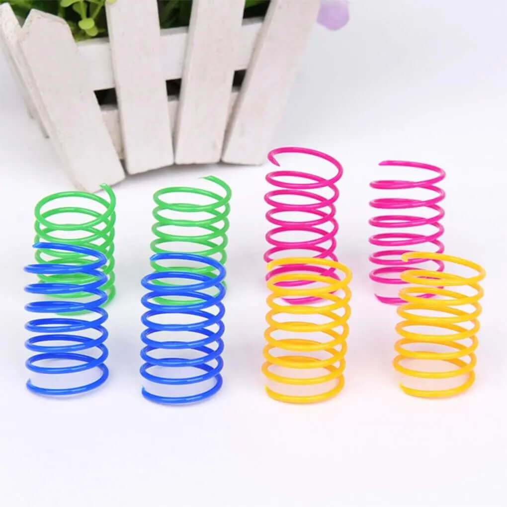 Set of colorful springs on a white background