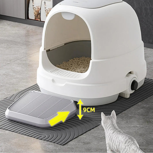 Litter Catcher Cat Steps for Litter Box Double Layer Elevated Tray with Filter Function Non-Slip Trapper Easy Cleaning Supplies