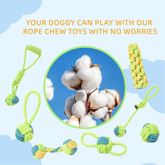 [1/7 Pack] Dog Tug Rope Toys, Strong Durable Chew Toys for Aggressive Chewers, Interactive Fetch Toys for All Size Dogs