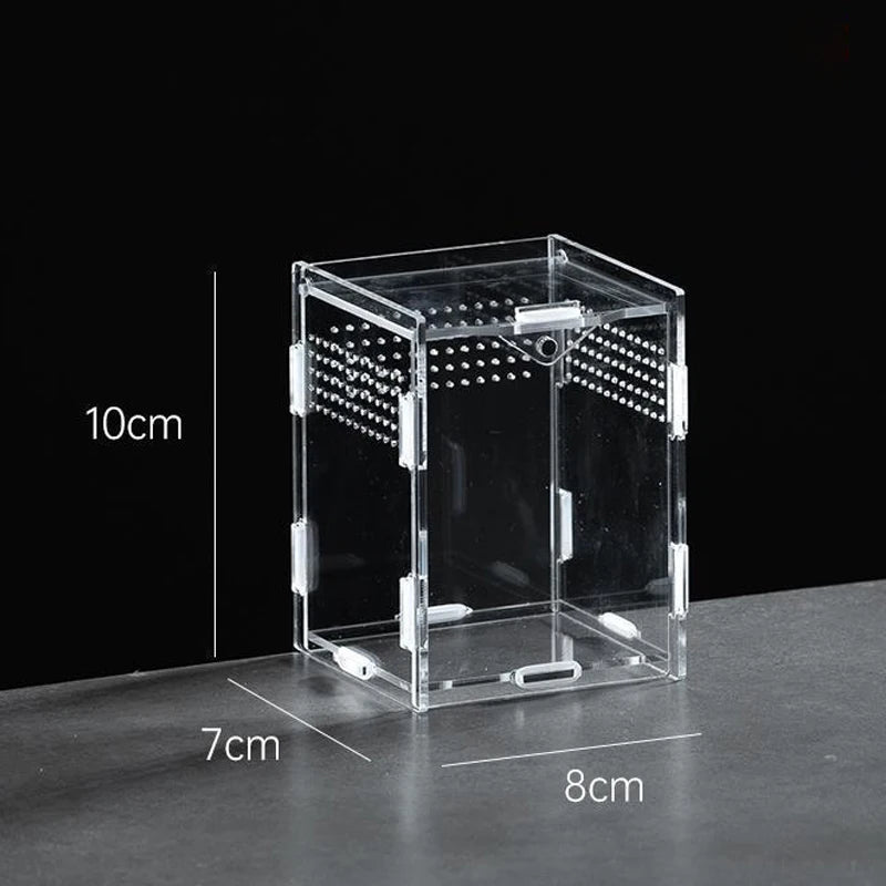 Terrarium Habitat Insect Spider Lizard Scorpion Feeding Cage Arboreal Enclosure Case Acrylic Transparent Reptile Breeding Box