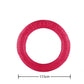 Pink rubber ring with measurement label on a white background