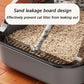Cat litter box with sand leakage board design preventing litter from leaking out.