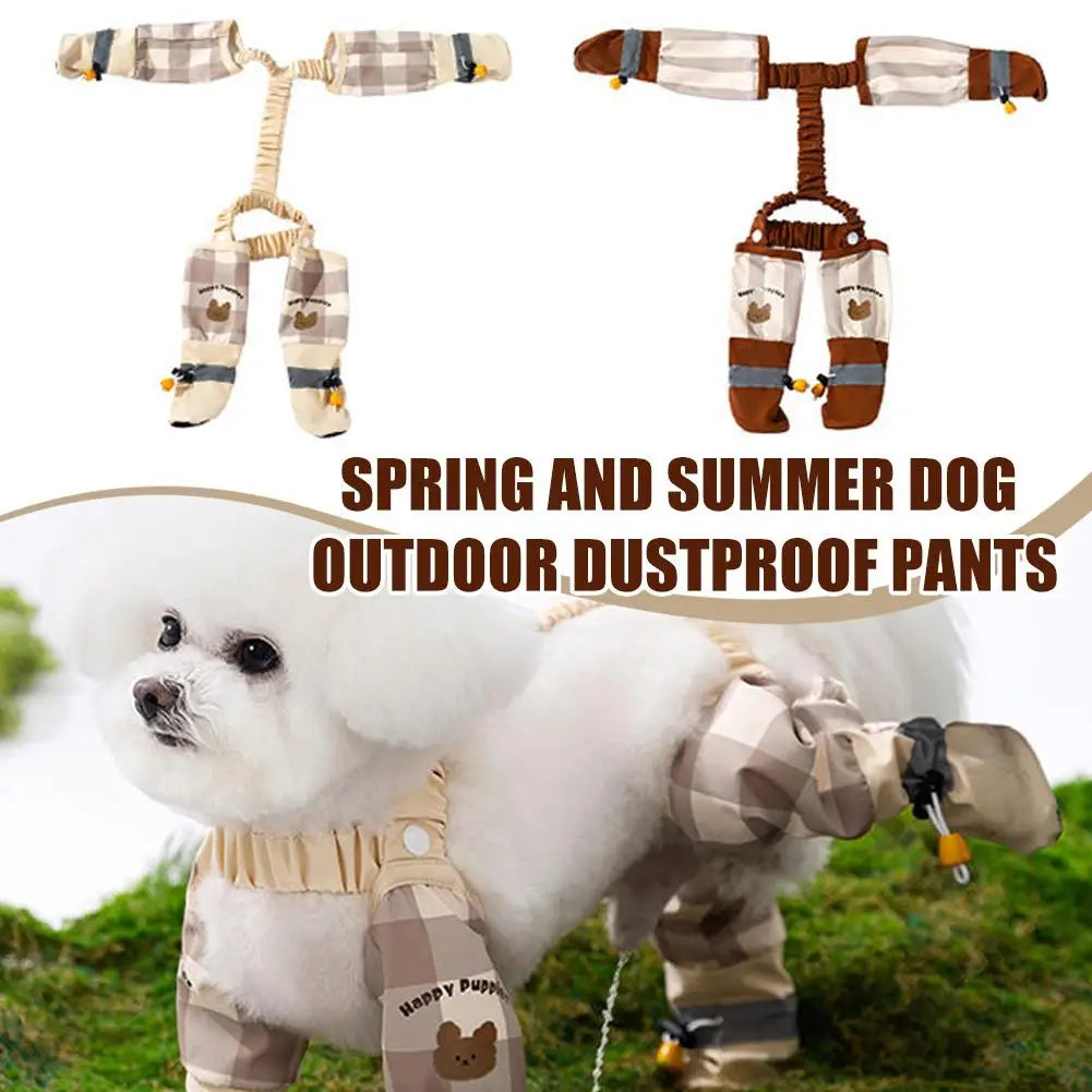 Spring And Summer Dog Outdoor Dustproof Pants Waterproof Dog Boots Rain Boots With Suspender For Small Dogs Outdoor Activit H8j1