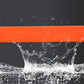 Orange stripe over a black and white water splash background