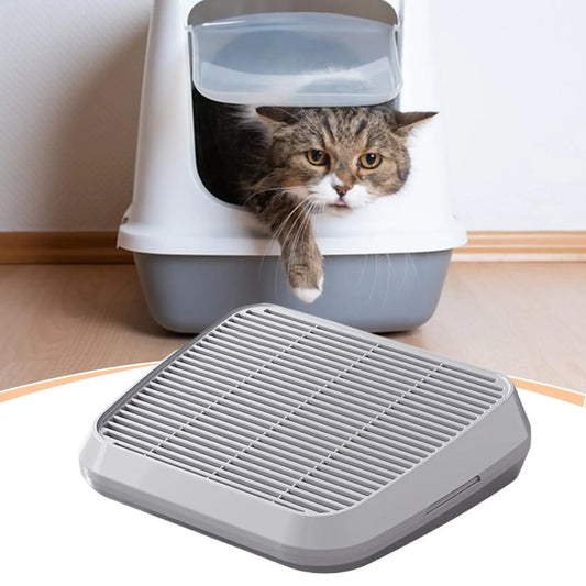 Litter Catcher Cat Steps for Litter Box Double Layer Elevated Tray with Filter Function Non-Slip Trapper Easy Cleaning Supplies