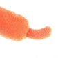 Close-up of a plush orange cat toy on a white background